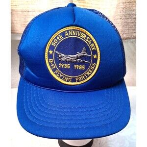 Vintage B-17 Flying Fortress Hat Cap That Hat Snap Back Blue Mesh